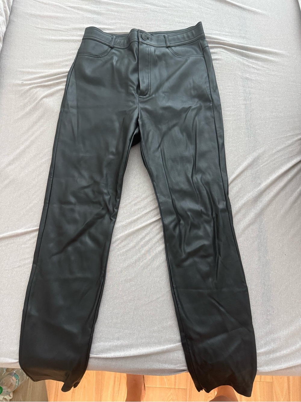 Zara Black Faux Leather Trousers